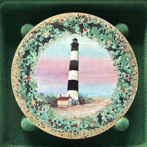 Vintage P Buckley Moss Bodie Lighthouse Ornament COA Box